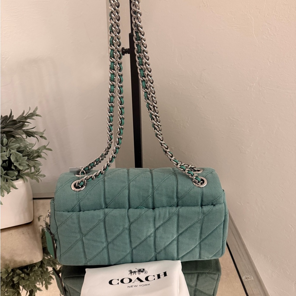 Tabby 26 Denim Quilting Crossbody Bag - Picture 3 of 8
